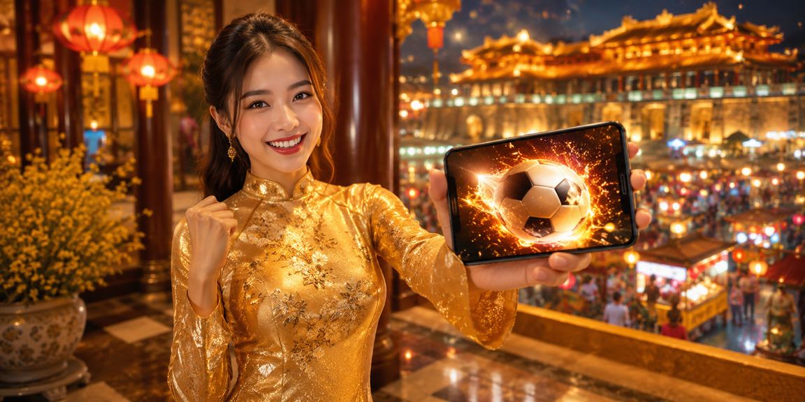 Người dùng trải nghiệm casino mobile tại Huế với trang phục áo dài truyền thống